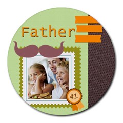 fathers day - Collage Round Mousepad