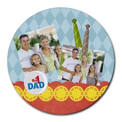 fathers day - Collage Round Mousepad