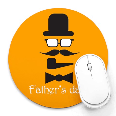 Fathers Day By Dad 8 x8  Round Mousepad - 1