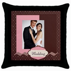 wedding - Throw Pillow Case (Black)
