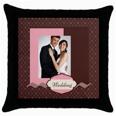 wedding - Throw Pillow Case (Black)