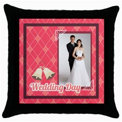 wedding - Throw Pillow Case (Black)