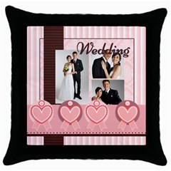 wedding - Throw Pillow Case (Black)