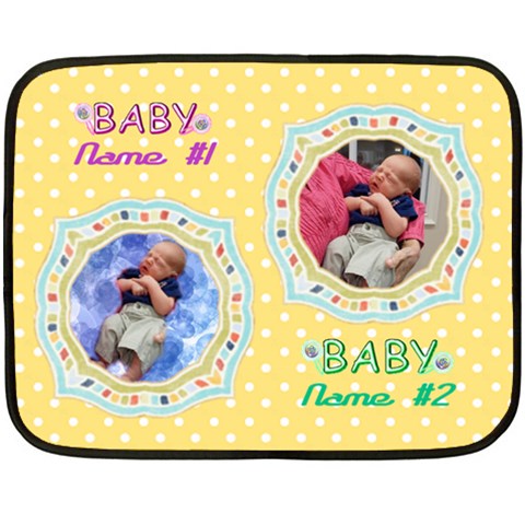 Twins Baby Blanket, 2 Sides #4 By Joy Johns 35 x27  Blanket Back