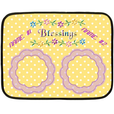 Baby Twins Mini Blanket  One Side By Joy Johns 35 x27  Blanket