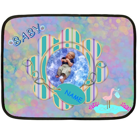 Baby Boy Mini Blanket  One Side #3 By Joy Johns 35 x27  Blanket
