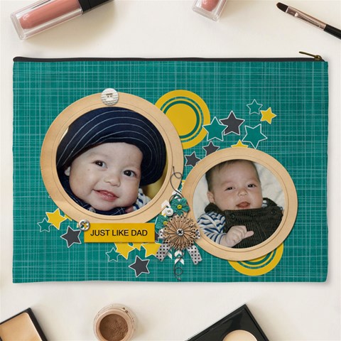 Cosmetic Bag (xxxl): Just Like Dad By Jennyl Back