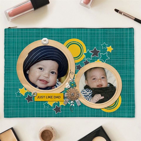 Cosmetic Bag (xxl): Just Like Dad By Jennyl Front