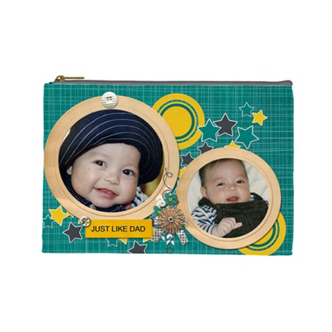 Cosmetic Bag (l): Just Like Dad By Jennyl Front