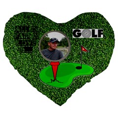 Golf 19   premium cushion - Large 19  Premium Heart Shape Cushion