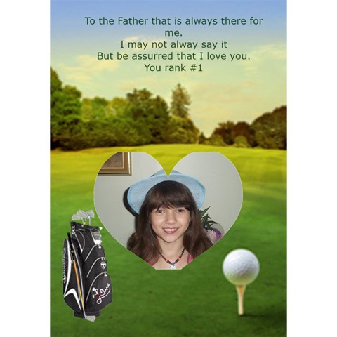 Golf Single Heart Father s Day Card By Kim Blair Inside