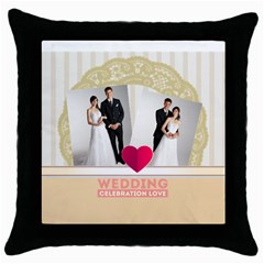 wedding - Throw Pillow Case (Black)