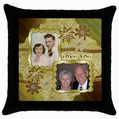 dadmompillow - Throw Pillow Case (Black)