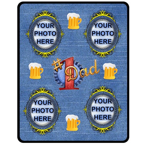 #1 Dad Medium Blanket By Joy Johns 60 x50  Blanket Front
