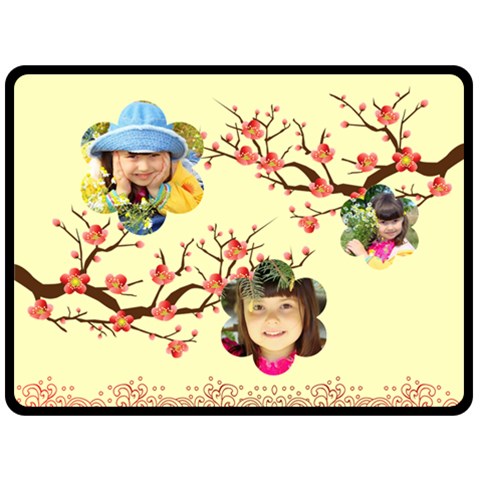 Flower By Divad Brown 80 x60  Blanket Back