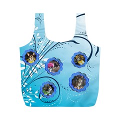 Blue Swirl recycle Bag (M) two sides (8 styles) - Full Print Recycle Bag (M)
