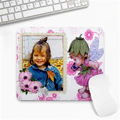 Pink Fairy Child anf flowers Collage Mousepad