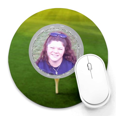 Golf Collage Round Mousepad By Kim Blair 8 x8  Round Mousepad - 1
