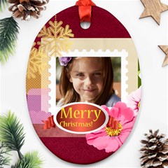 merry christmas - Ornament (Oval)