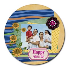 fathers day - Collage Round Mousepad fathers day - Collage Round Mousepad