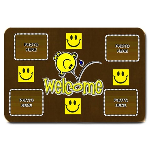 Smiley Welcome Mat, Large By Joy Johns 30 x20  Door Mat