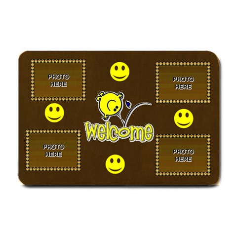 Smiley Welcome Mat, Small By Joy Johns 24 x16  Door Mat