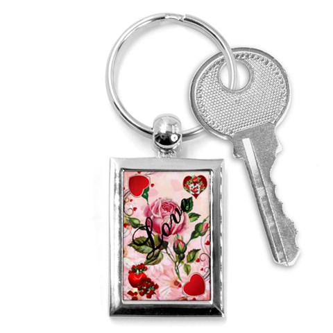 Love Key Chain Rectangle By Kim Blair Front