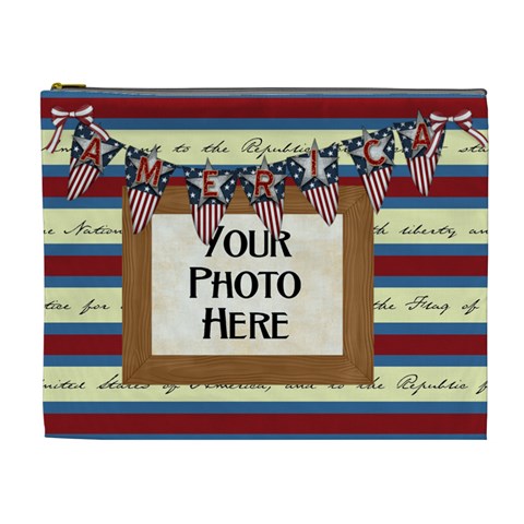 Celebrate America Xl Cosmetic Bag By Lisa Minor Front