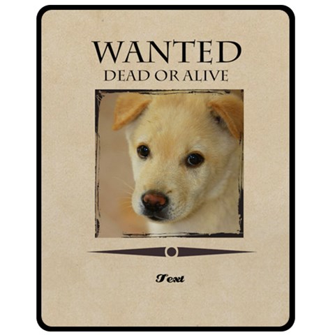 Wanted By Divad Brown 60 x50  Blanket Front