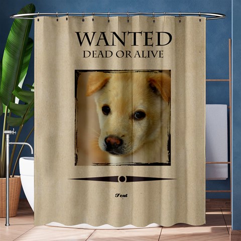 Wanted By Divad Brown 60 x72  Curtain
