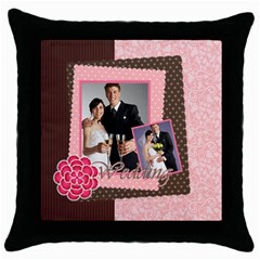 wedding - Throw Pillow Case (Black)