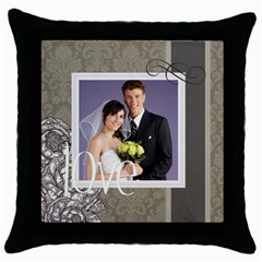 wedding - Throw Pillow Case (Black)