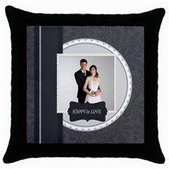 wedding - Throw Pillow Case (Black)