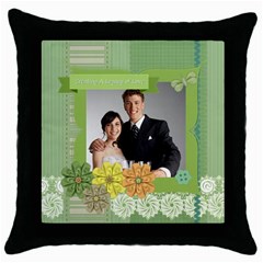 wedding - Throw Pillow Case (Black)