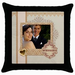 wedding - Throw Pillow Case (Black)