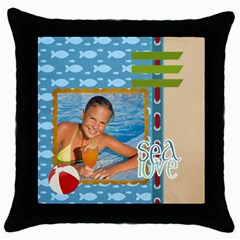 summer - Throw Pillow Case (Black)