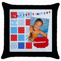 summer - Throw Pillow Case (Black)