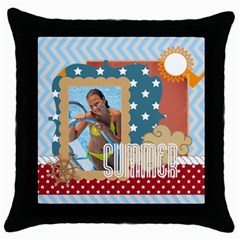 summer - Throw Pillow Case (Black)