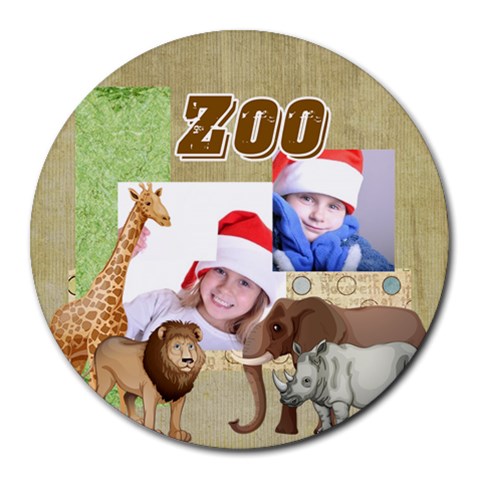 Zoo By Anita 8 x8  Round Mousepad - 1