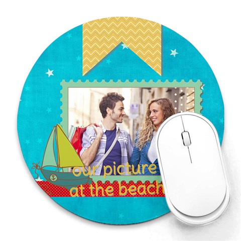 Summer By Summer Time 8 x8  Round Mousepad - 1
