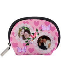 Pink Hearts and Butterflies Small Accessory Pouch - Accessory Pouch (Small) Pink Hearts and Butterflies Small Accessory Pouch - Accessory Pouch (Small)