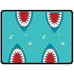shark - Two Sides Fleece Blanket (Large)