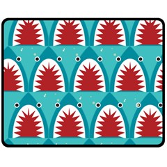 shark - Two Sides Fleece Blanket (Medium)