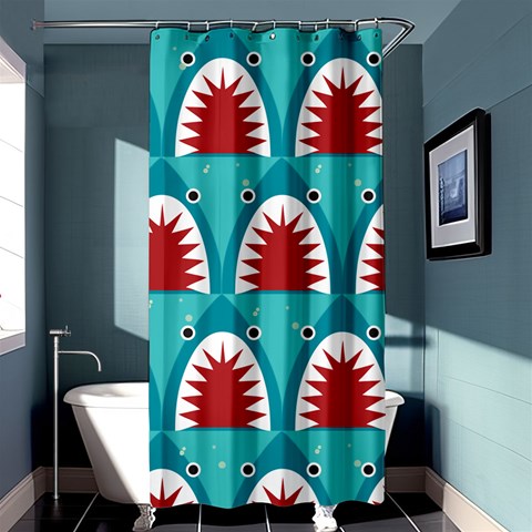 Sharks By X Curtain(36 X72 ) - 33.26 x66.24  Curtain(36 X72 )