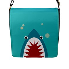 shark - Flap Closure Messenger Bag (L)