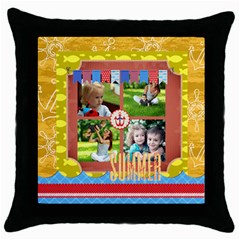 summer - Throw Pillow Case (Black)