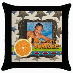 summer - Throw Pillow Case (Black)