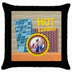 summer - Throw Pillow Case (Black)