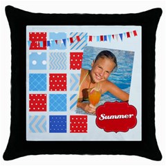 summer - Throw Pillow Case (Black)