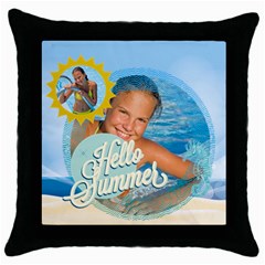 summer - Throw Pillow Case (Black)